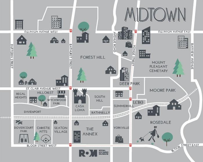 Χάρτης του κέντρου του Τορόντο