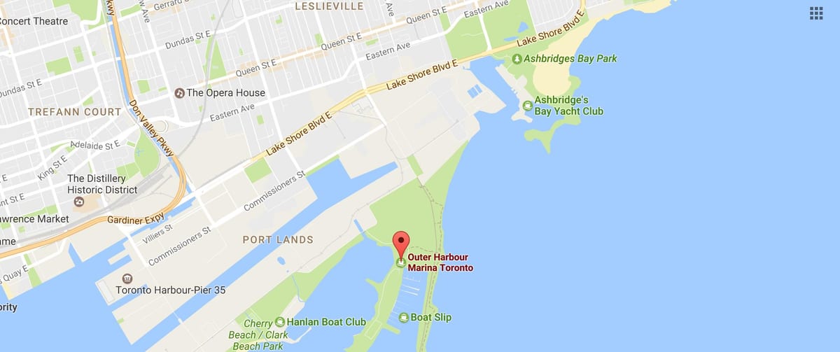 Χάρτης της Outer harbour marina Τορόντο