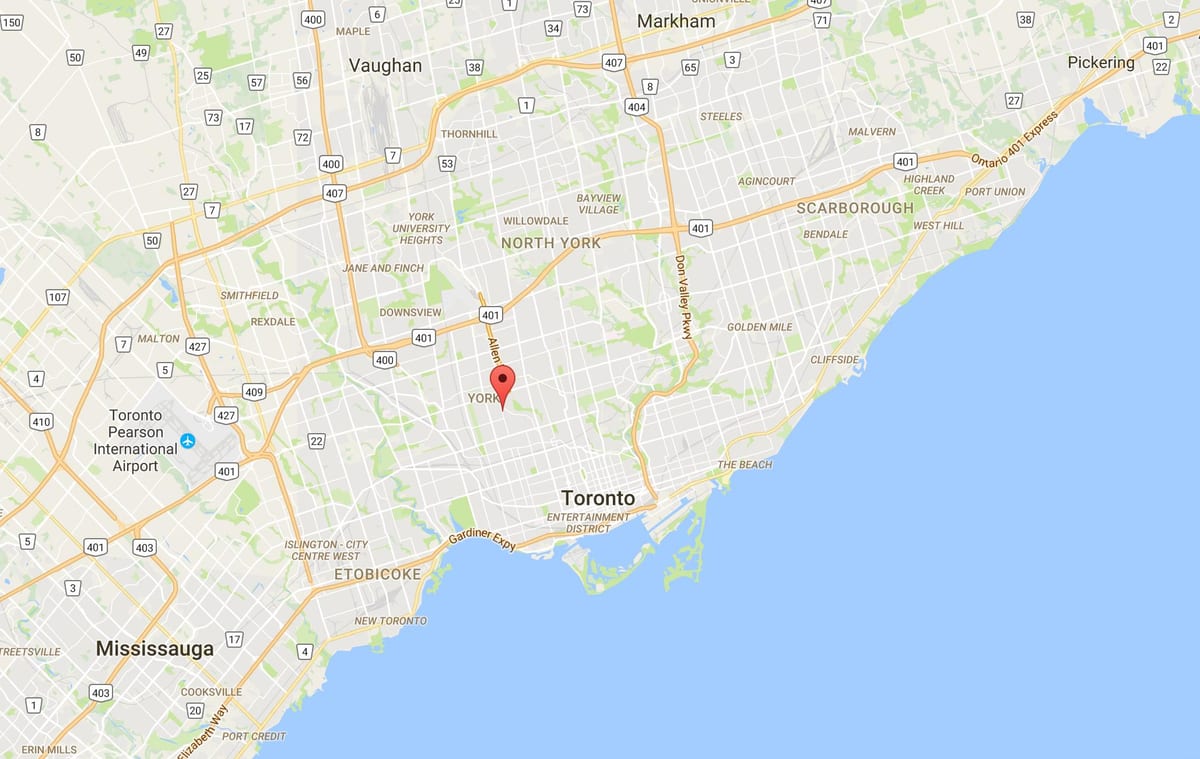 Χάρτης της Oakwood–Vaughan περιοχή, Τορόντο
