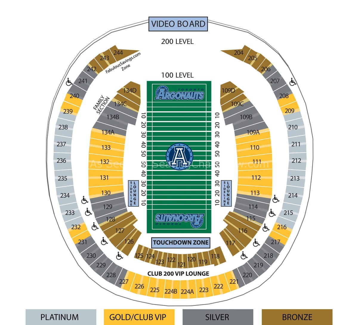 Χάρτης της Rogers centre ποδόσφαιρο