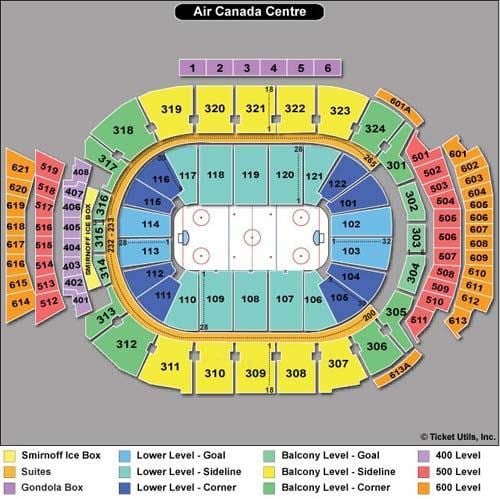 Χάρτης της Air Canada Centre καθιστικό - ACC