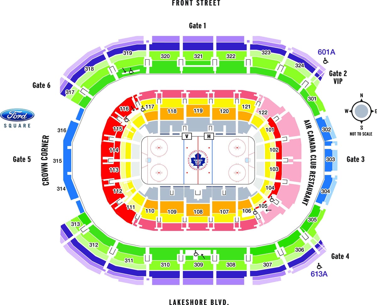 Χάρτης της Air Canada Centre - ACC