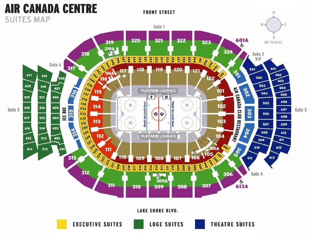 Χάρτης της Air Canada Centre suites - ACC