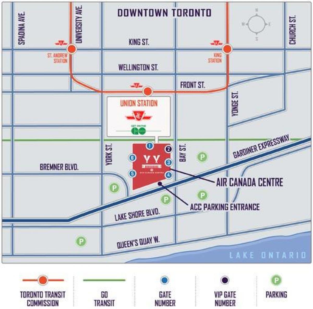 Χάρτης της Air Canada Centre στάθμευσης - ACC