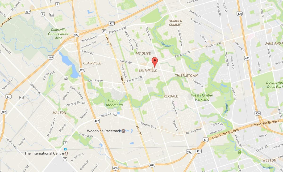 Χάρτης της Albion road Toronto
