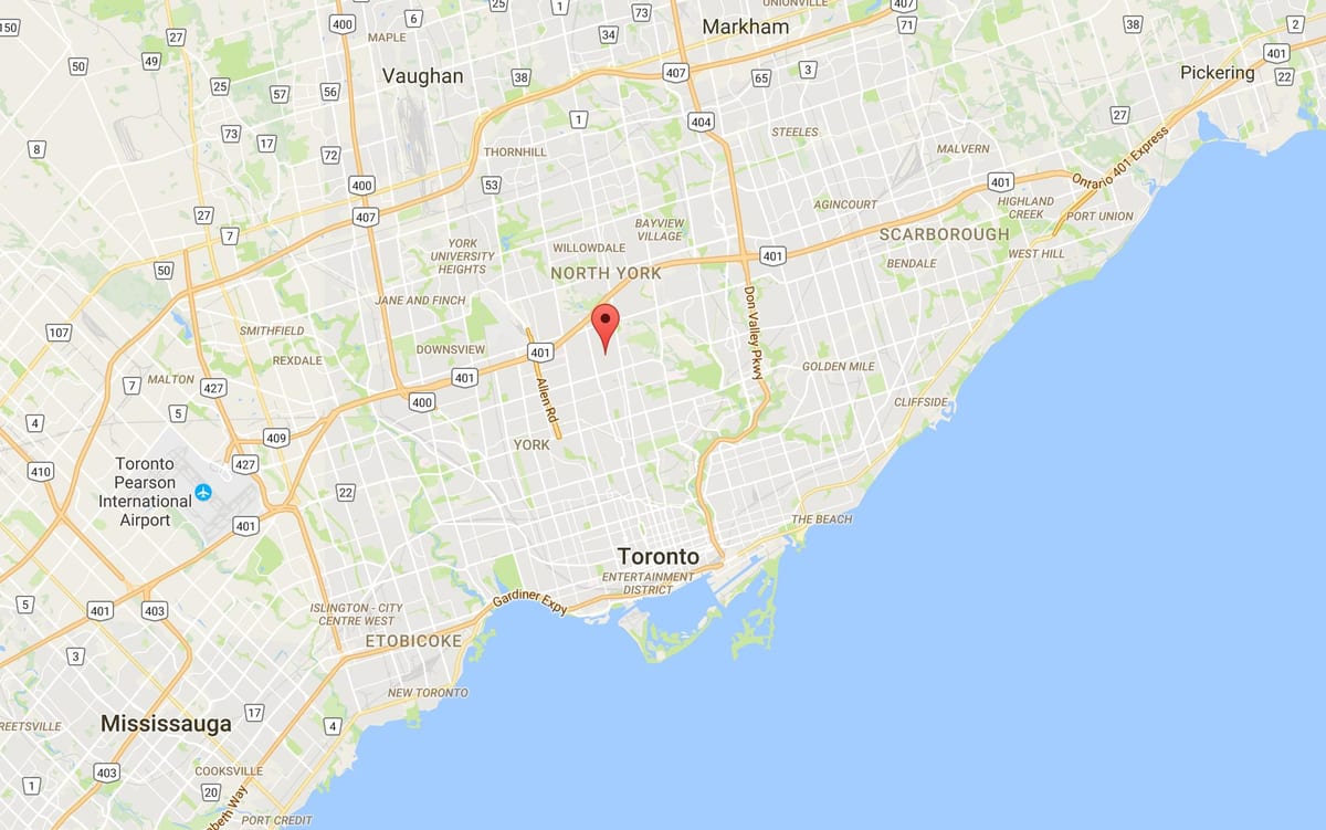 Χάρτης της Bedford Park district Τορόντο