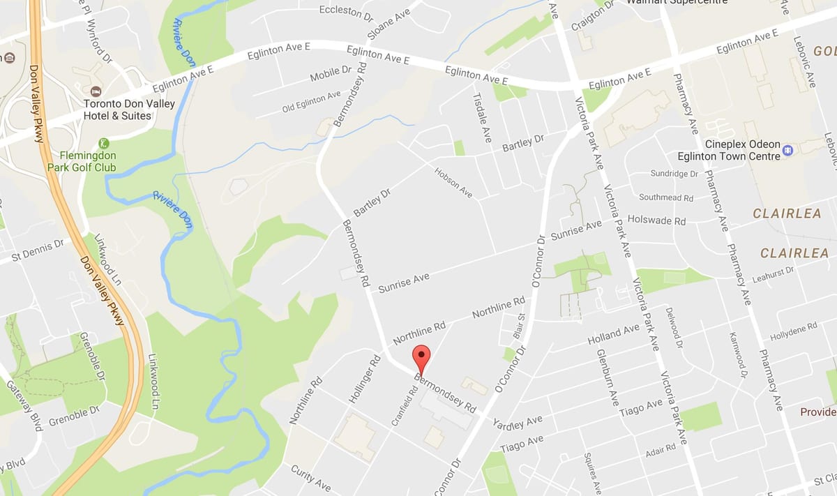 Χάρτης της Bermondsey δρόμο του Τορόντο