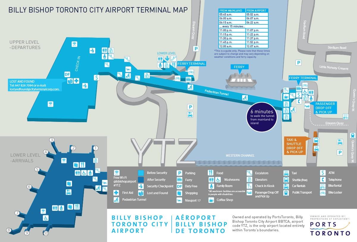 Χάρτης του Billy Bishop Toronto city airport