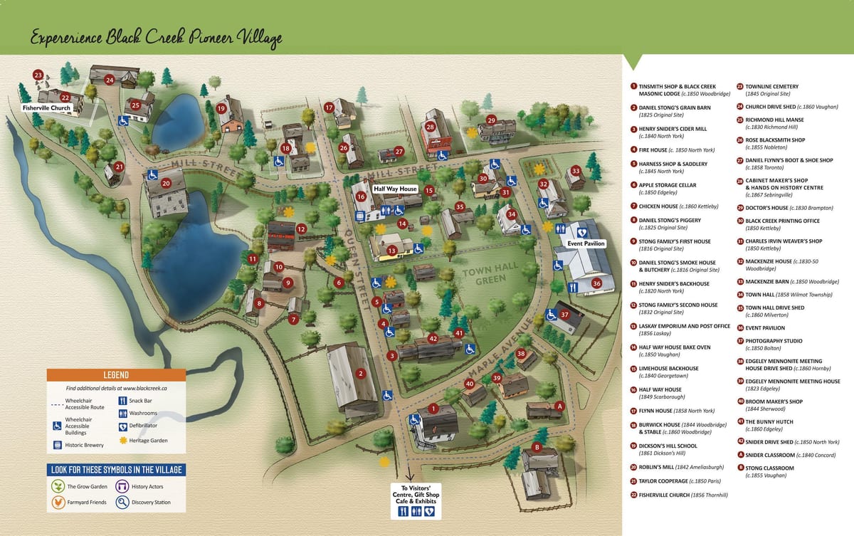 Χάρτης Black Creek Pioneer Village