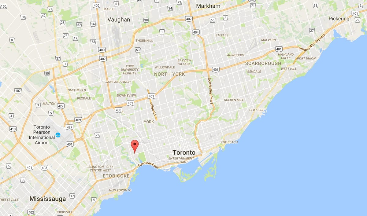 Χάρτης της Bloor West Village περιοχή, Τορόντο
