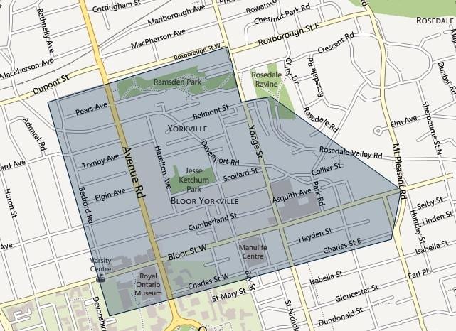 Χάρτης της Bloor Yorkville