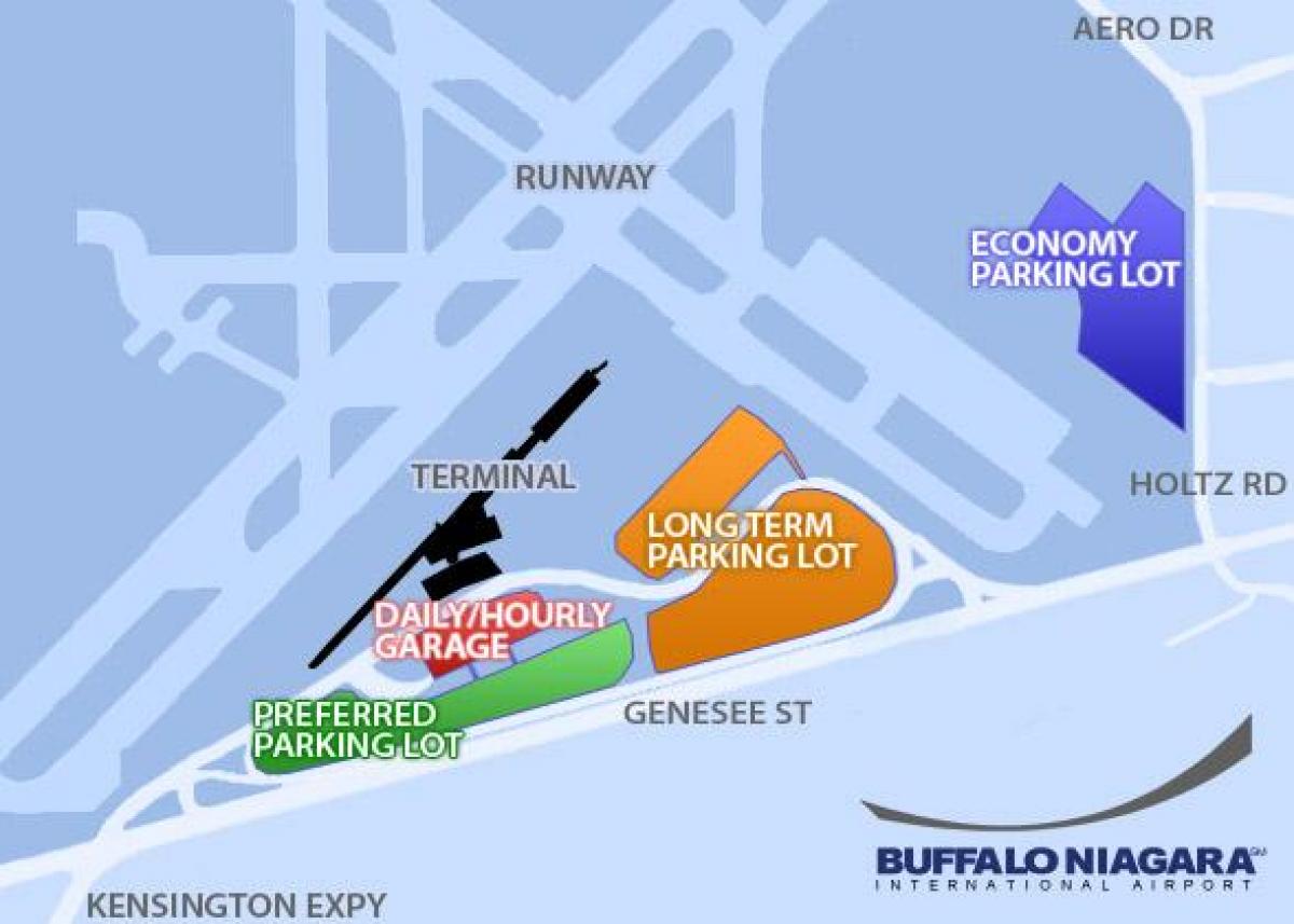 Χάρτης της Buffalo Niagara airport χώρος στάθμευσης