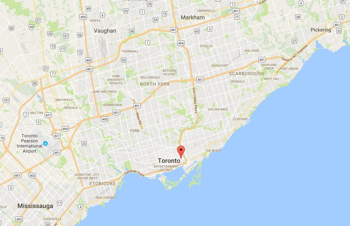 Χάρτης της Corktown περιοχή, Τορόντο