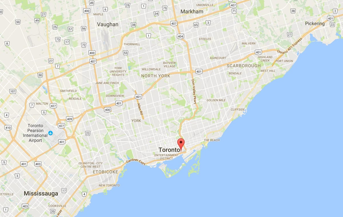 Εμφάνιση χάρτη Distillery District περιοχή, Τορόντο