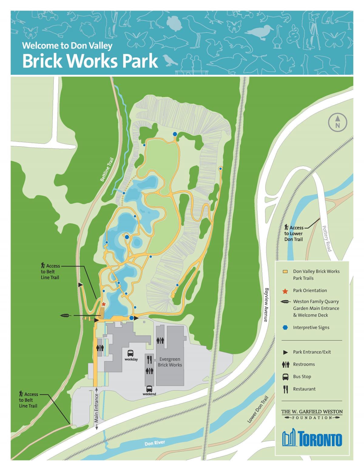 Χάρτης του Don Valley Τούβλο Λειτουργεί πάρκο