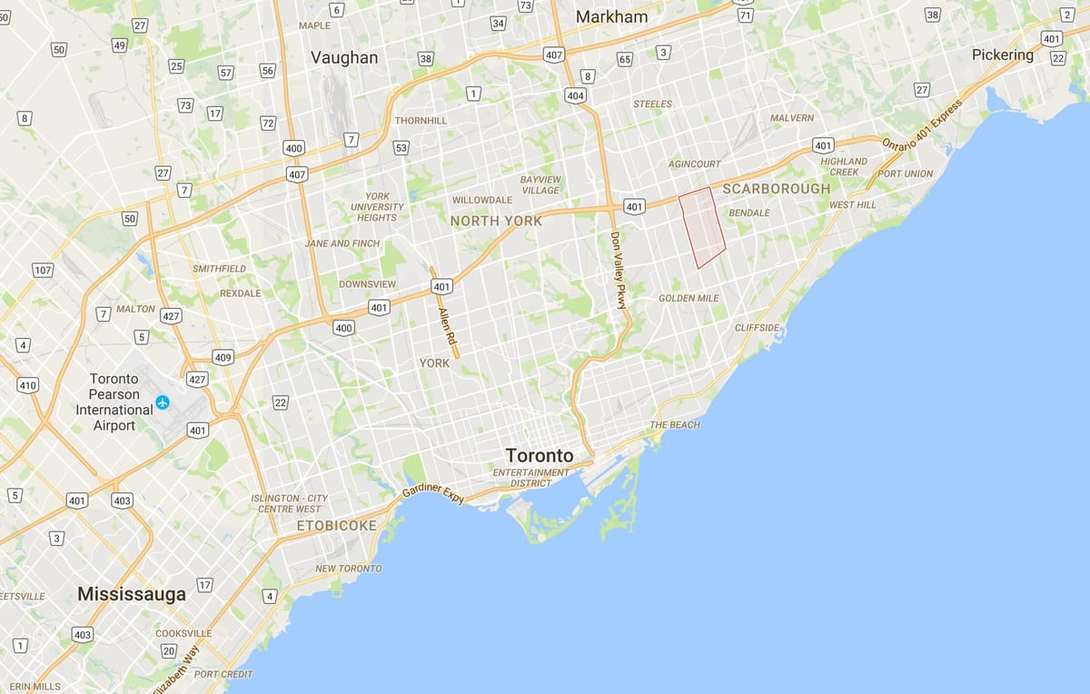 Χάρτης του Dorset Πάρκο περιοχή, Τορόντο