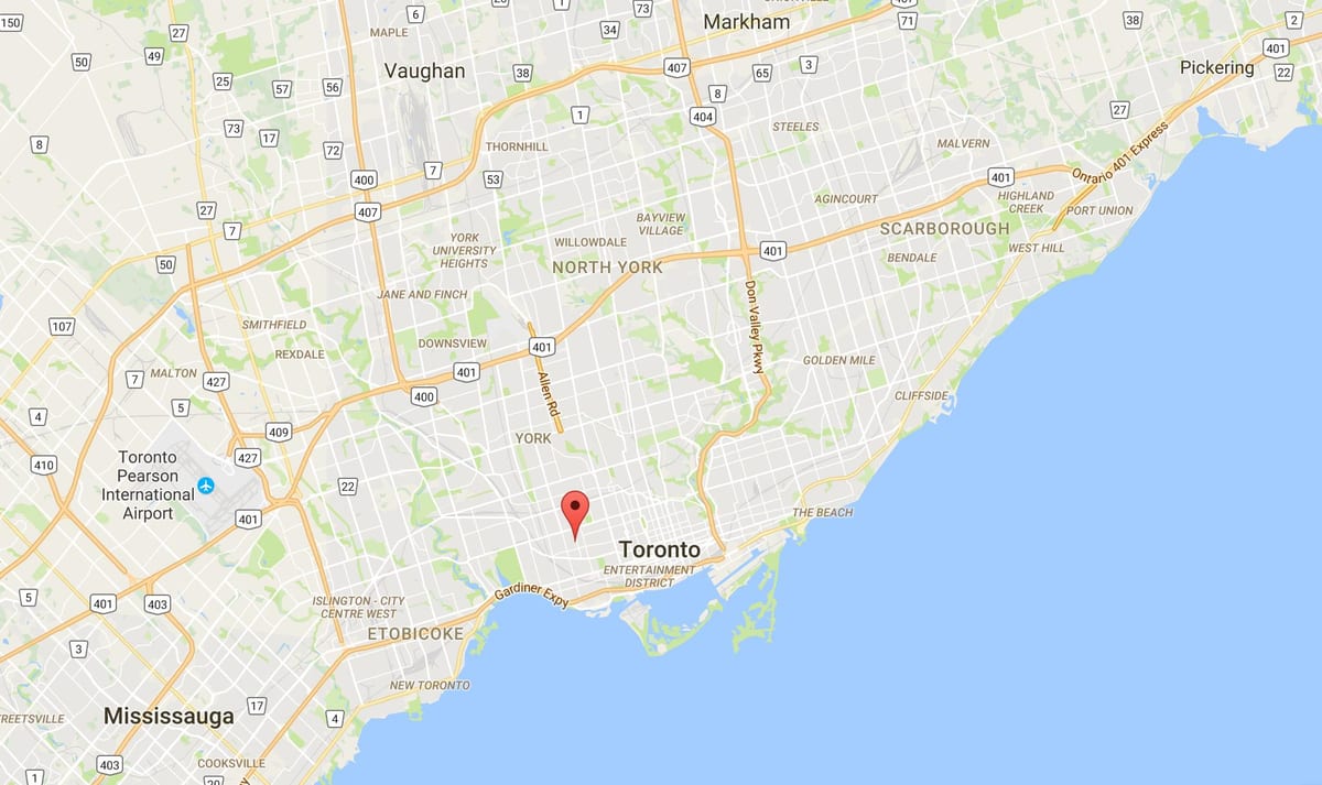 Χάρτης της Dufferin Grove περιοχή, Τορόντο