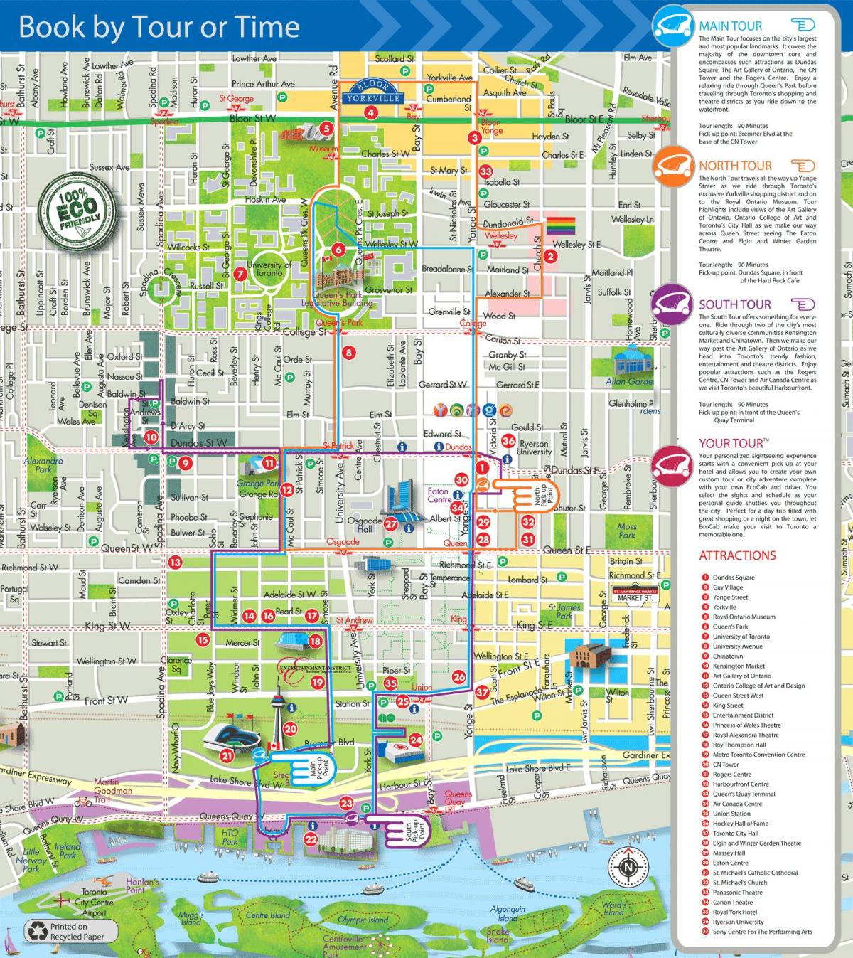 Χάρτης της Eco ταξί εκδρομές Τορόντο