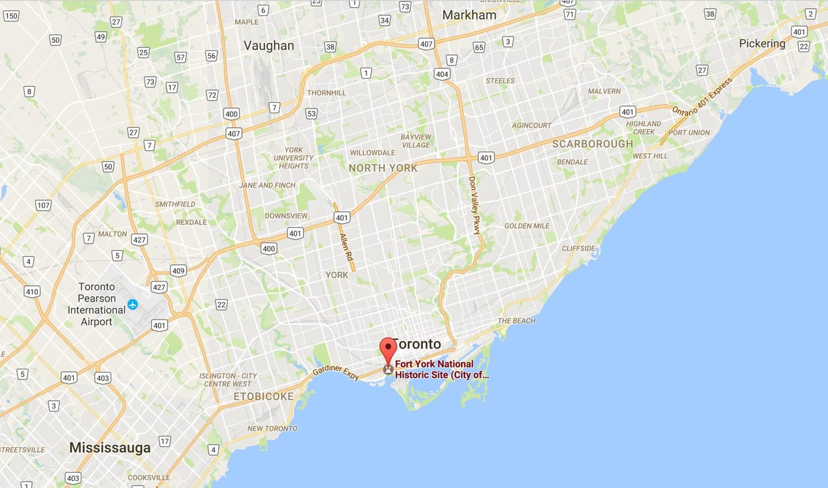 Χάρτης της Fort York περιοχή, Τορόντο