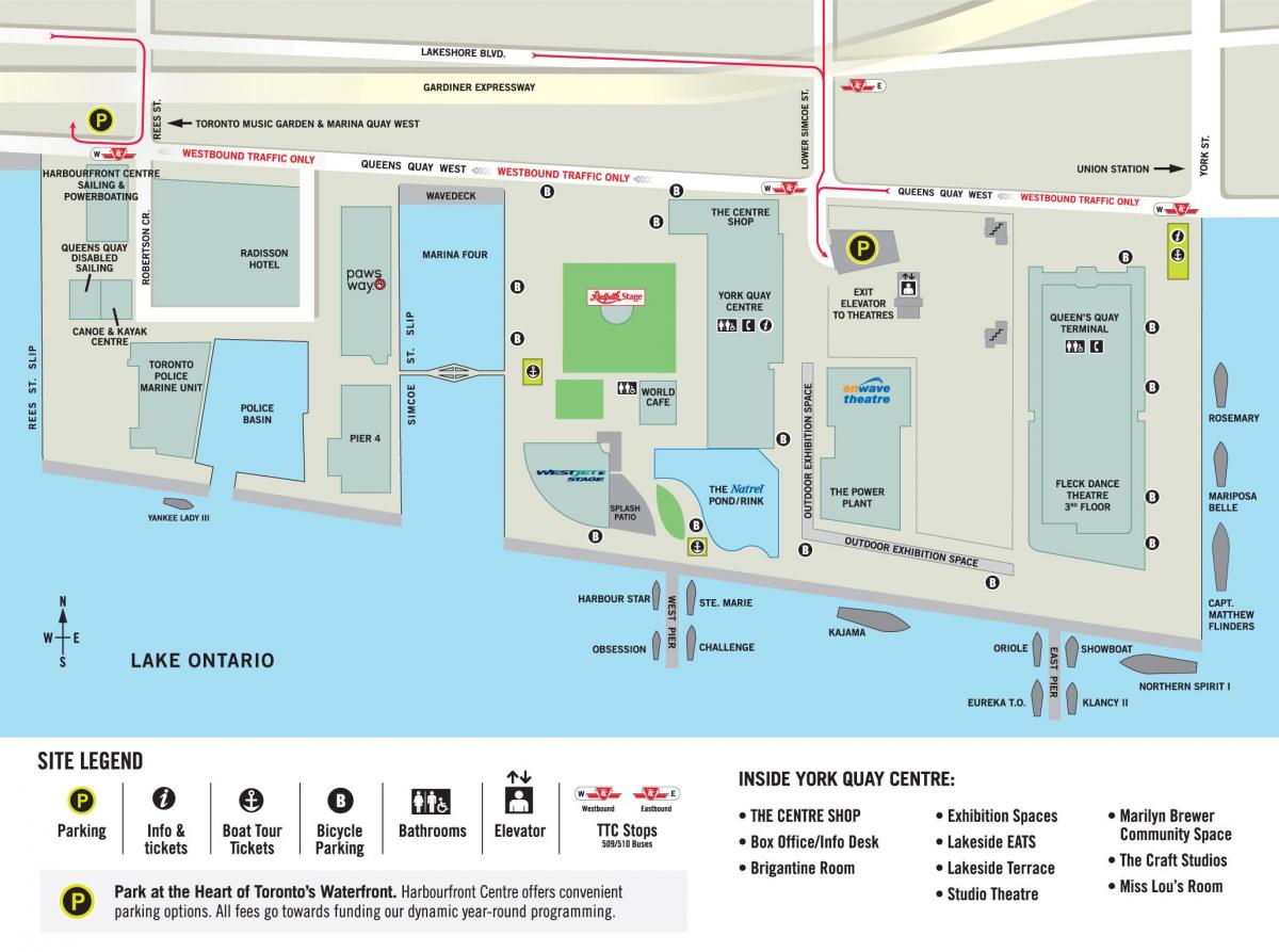 Χάρτης της Harbourfront Centre Τορόντο