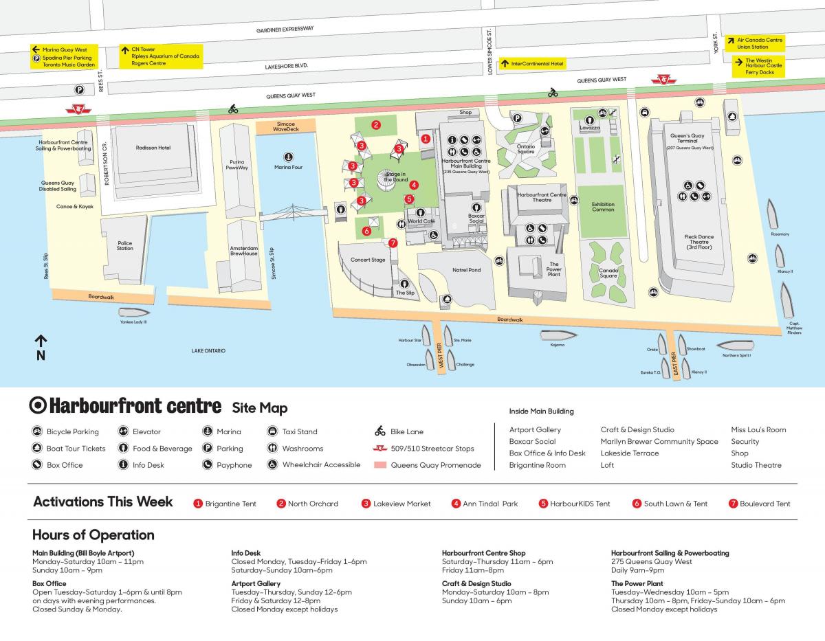 Χάρτης της Harbourfront centre στάθμευσης