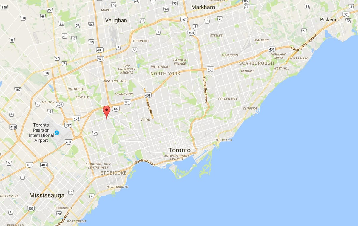 Χάρτης της Humber Ύψη – Westmount περιοχή, Τορόντο