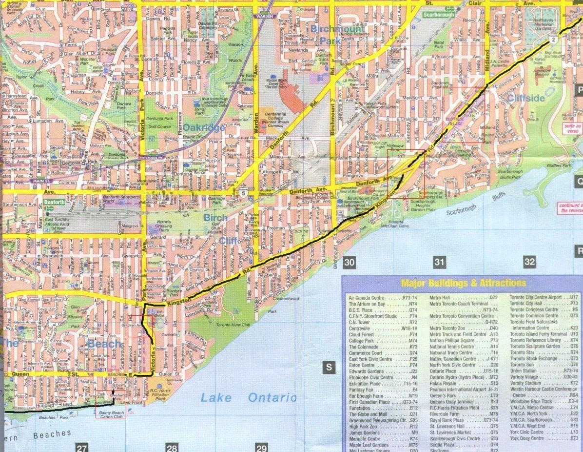 Χάρτης της Kingston road Ontarion