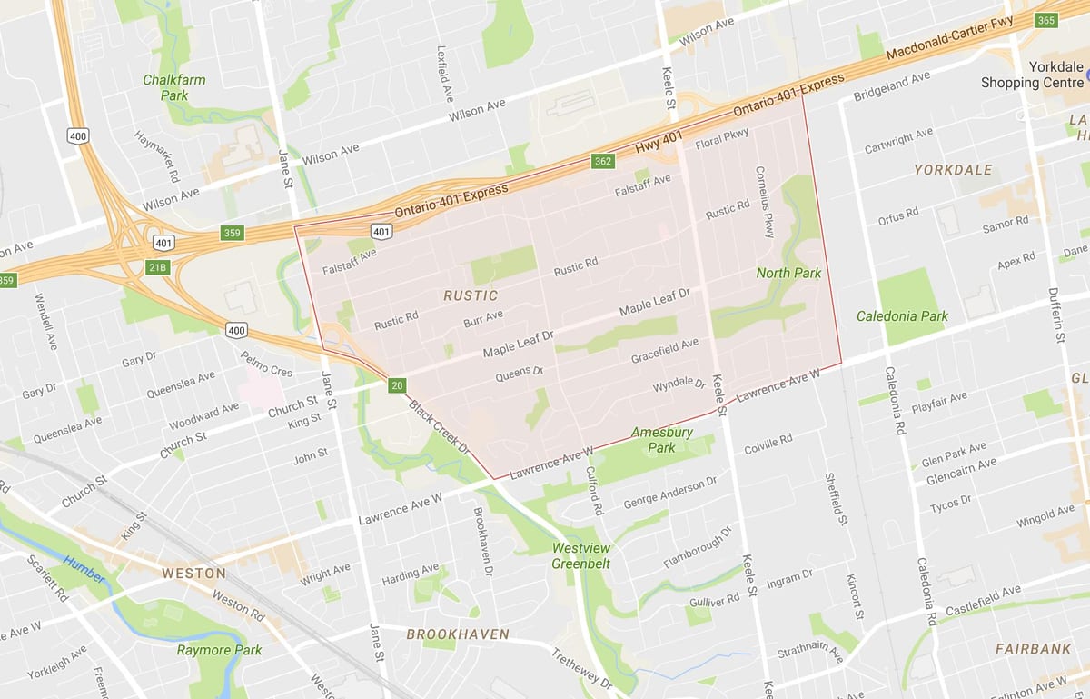 Χάρτης του Maple Leafneighbourhood Τορόντο