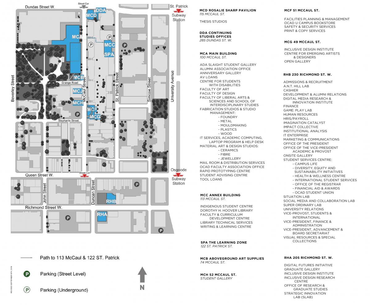 Χάρτης της OCAD Πανεπιστήμιο του Τορόντο