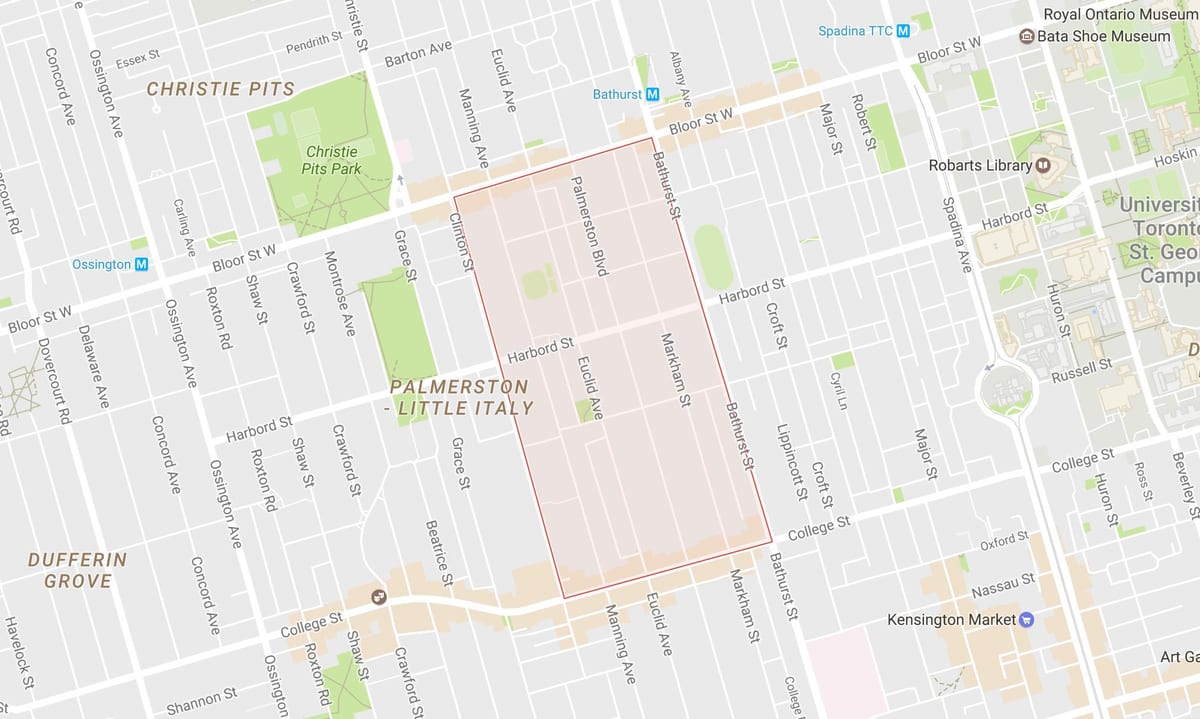 Χάρτης της Palmerston γειτονιά Τορόντο