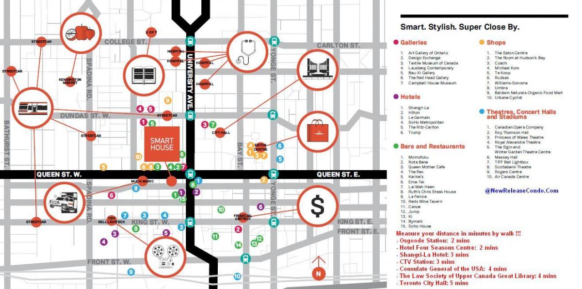 Χάρτης της Queen street, Τορόντο
