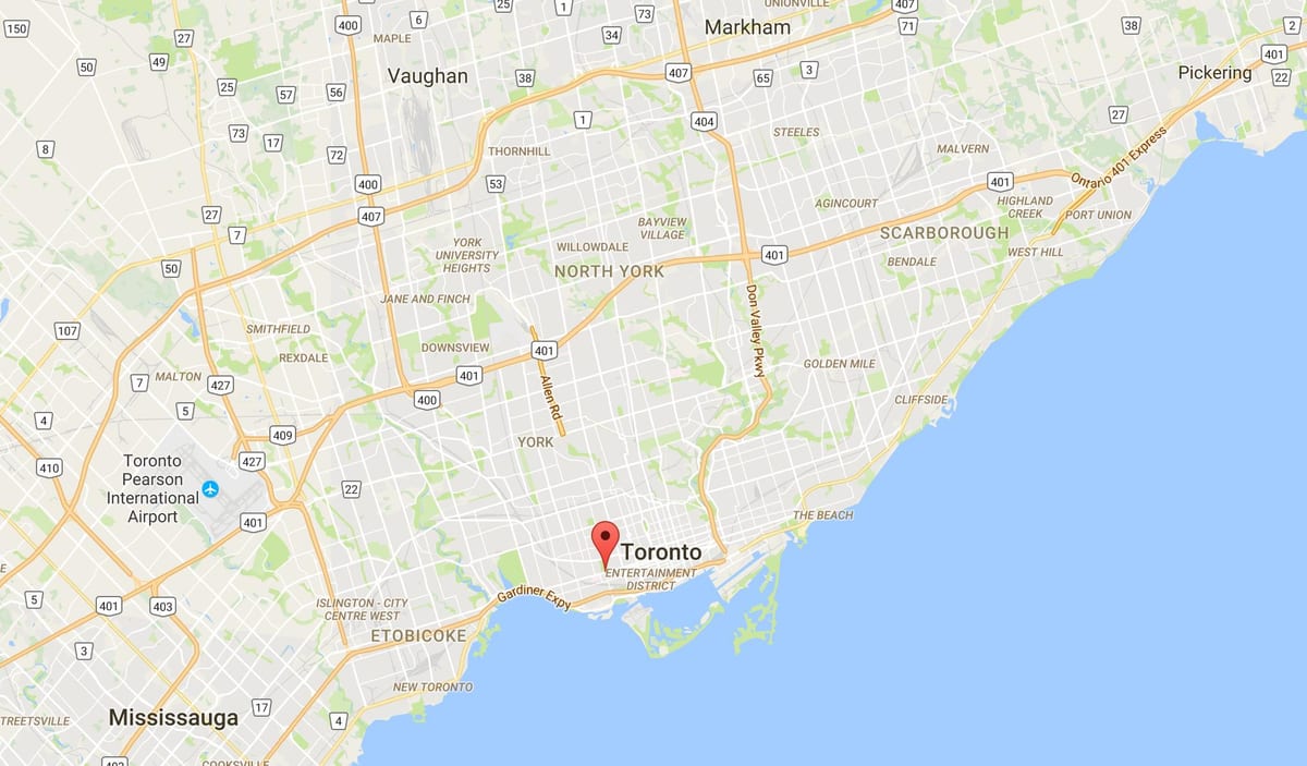 Χάρτης της Queen Street West district Τορόντο