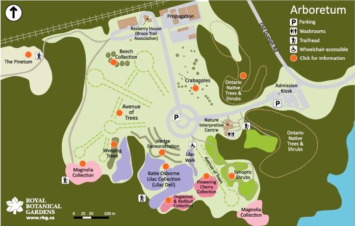 Χάρτης της RBG Arboretum