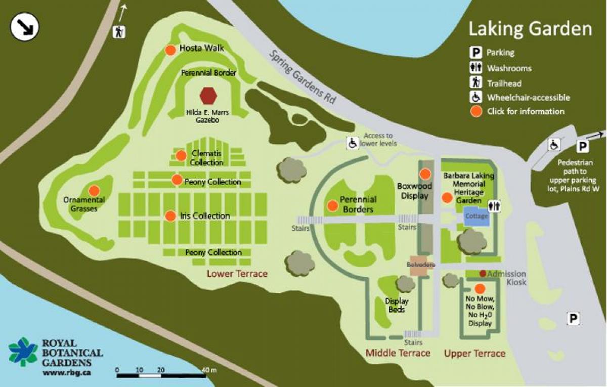 Χάρτης της RBG Laking Κήπο
