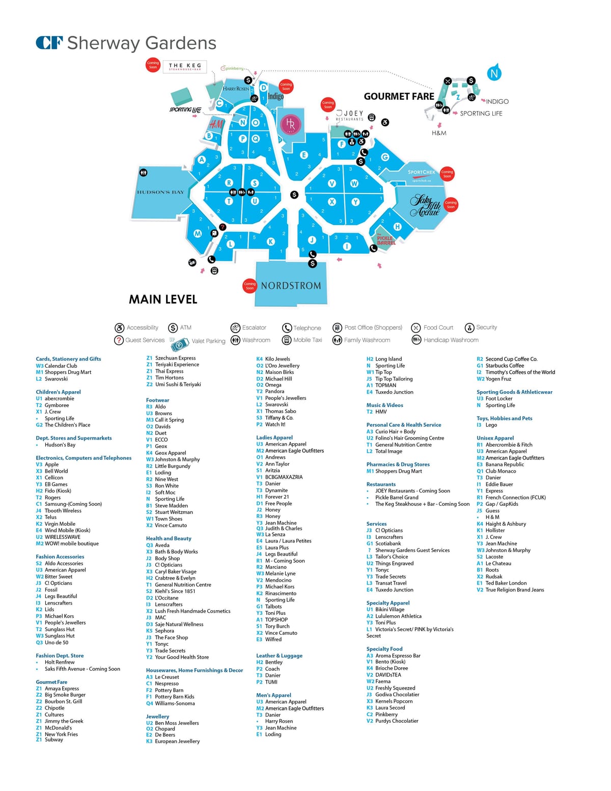 Χάρτης της Sherway Gardens