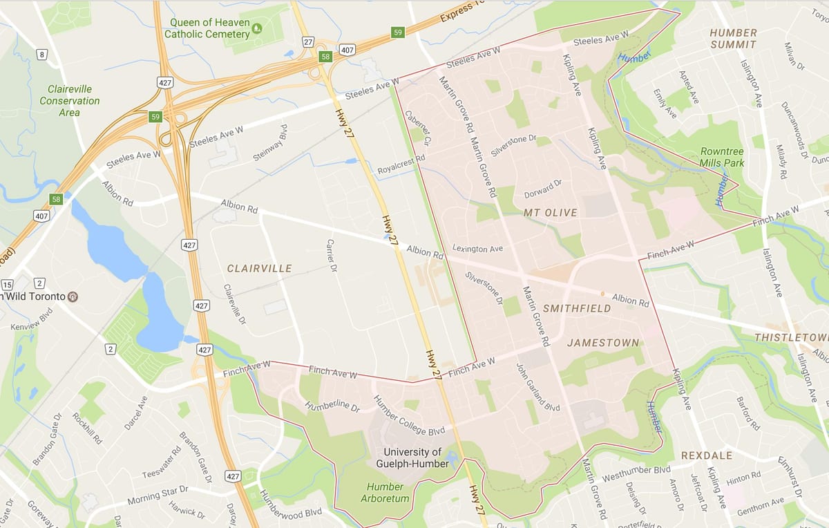 Χάρτης της Smithfield γειτονιά γειτονιά Τορόντο