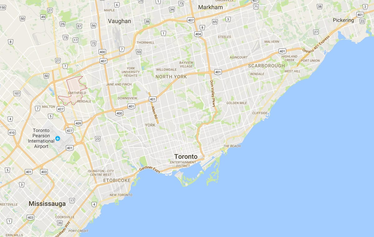 Χάρτης της Smithfielddistrict Τορόντο