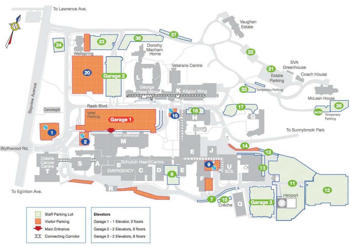 Χάρτης της Sunnybrook Νοσοκομείο