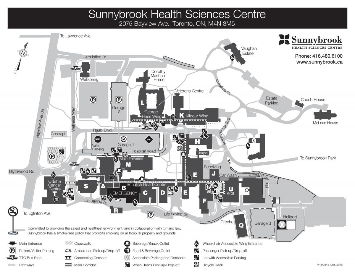 Χάρτης της Sunnybrook επιστημών Υγείας κέντρο - SHSC