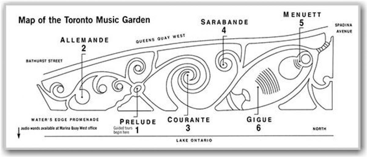 Χάρτης της Toronto Music Garden