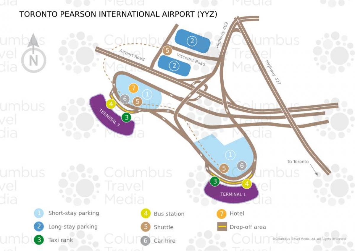 Χάρτης του Τορόντο Pearson airport