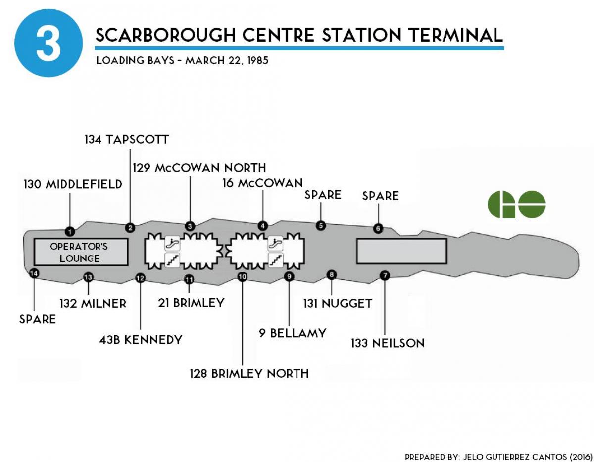 Χάρτης της Toronto Scarborough centre station τερματικό