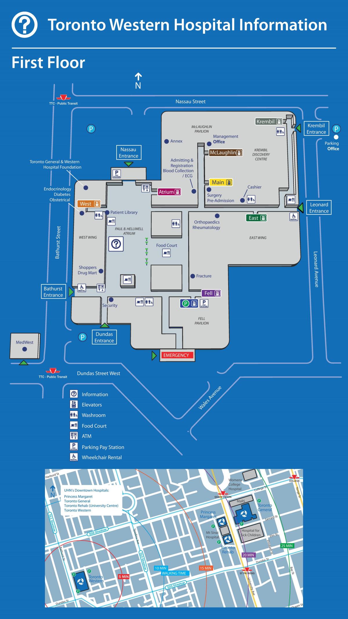Χάρτης της Toronto Western Hospital