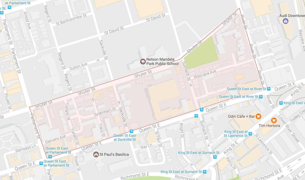 Χάρτης της Trefann Δικαστήριο γειτονιά Τορόντο