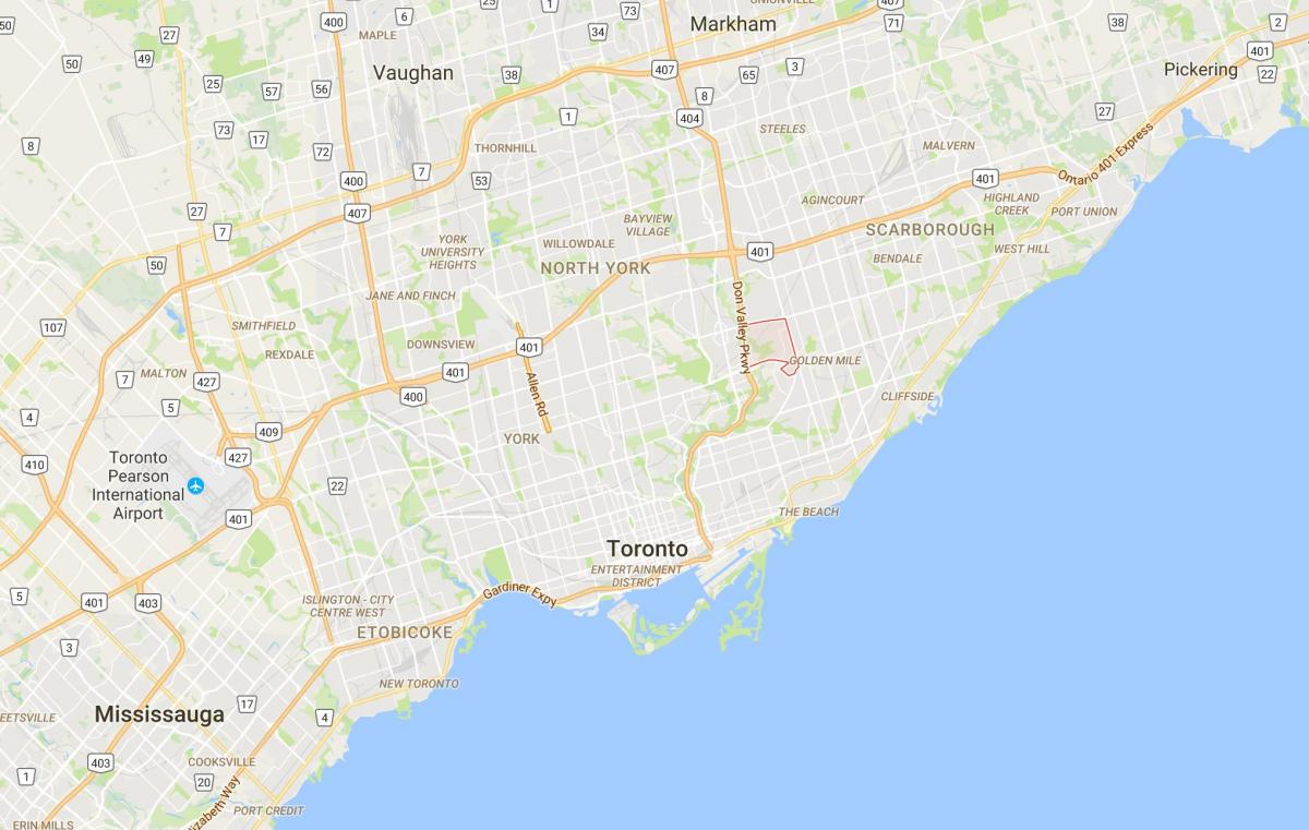 Χάρτης της Victoria Χωριό συνοικία του Τορόντο