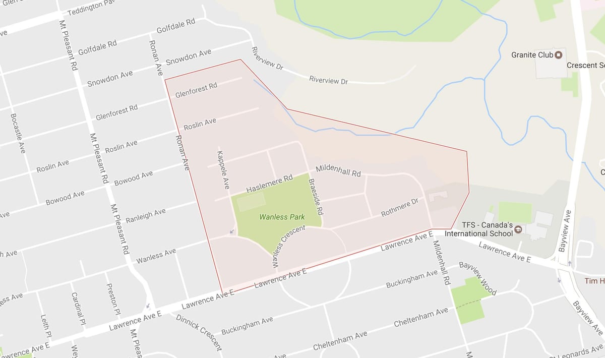 Χάρτης της Wanless Park γειτονιά Τορόντο
