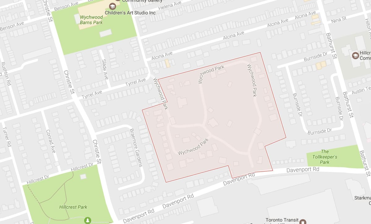 Χάρτης της Wychwood Park γειτονιά Τορόντο
