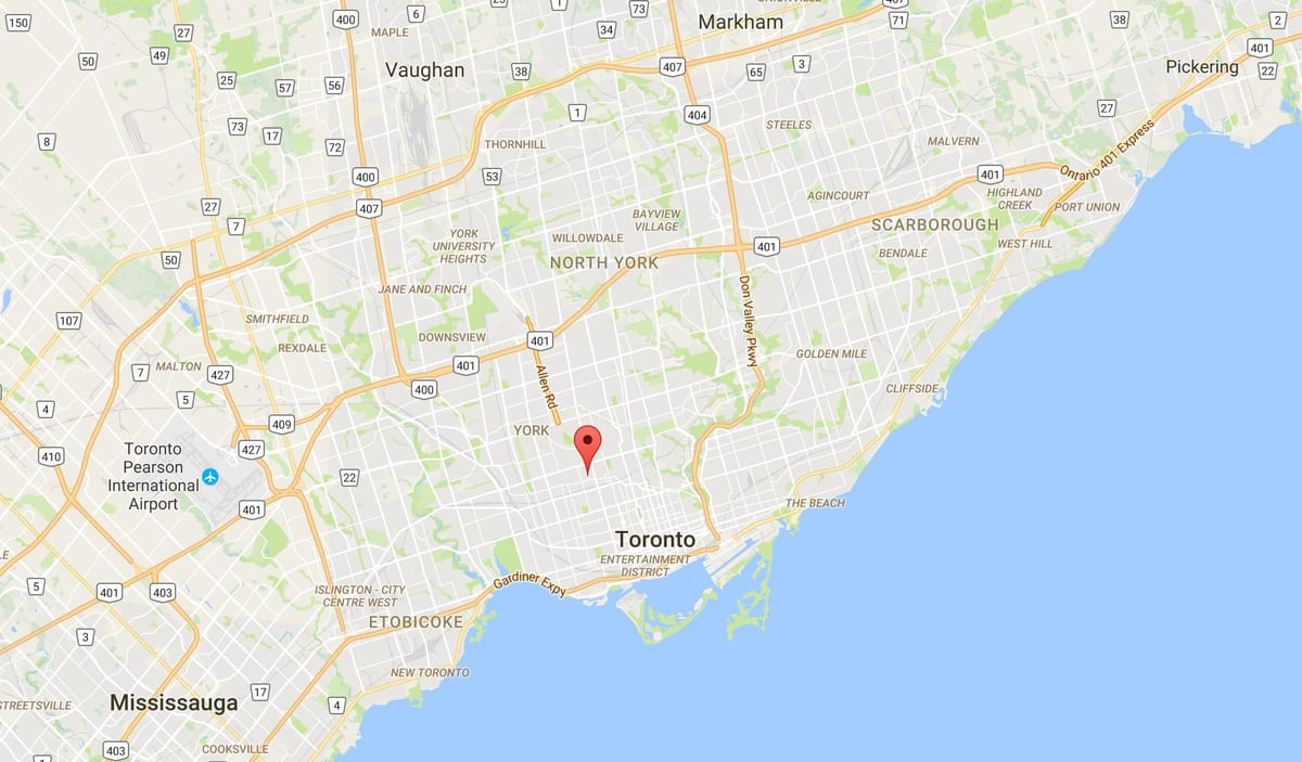 Χάρτης της Wychwood Park district Τορόντο