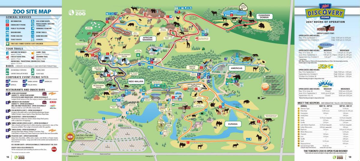 Χάρτης της ζωολογικός κήπος του Τορόντο