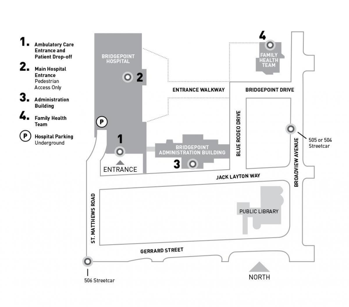 Χάρτης της Hospital Σινά Σύστημα Υγείας-Bridgepoint Τορόντο